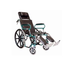 Silla de ruedas línea especializada reclinable c/asiento de 18”, esmaltada en verde, Medical Store