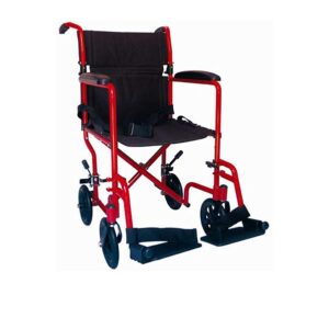 Silla de ruedas traslado, aluminio c/respaldo abatible, asiento de 19”, Medical Store