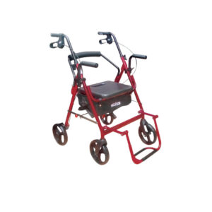 Andadera Rollator y silla de traslado, en aluminio esmaltado c/respaldo de 2 posiciones, Drive