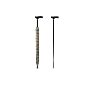 Bastón / Paraguas de aluminio esmaltado, c/puño francés de madera, Drive