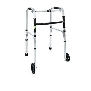 Andadera estándar c/ruedas, plegable, color plata, Eko Mobility