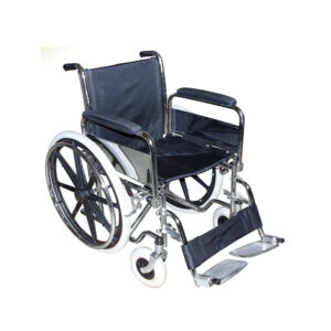 Silla de Ruedas cromada con descansapies, Mobicare