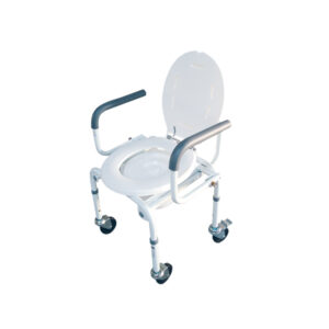 Silla comodo de acero con ruedas y brazos abatibles, ReActiv