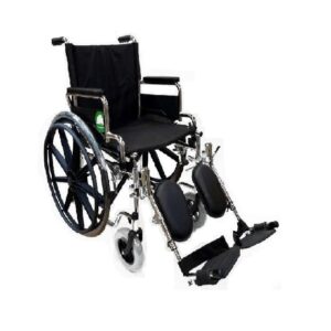 Silla de ruedas estándar cromada con elevapiernas y rueda de policarbonato, Eko Mobility